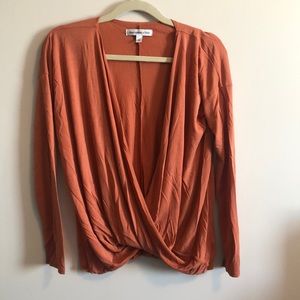 Abercrombie burnt orange long sleeve shirt, new , washed and tags are off